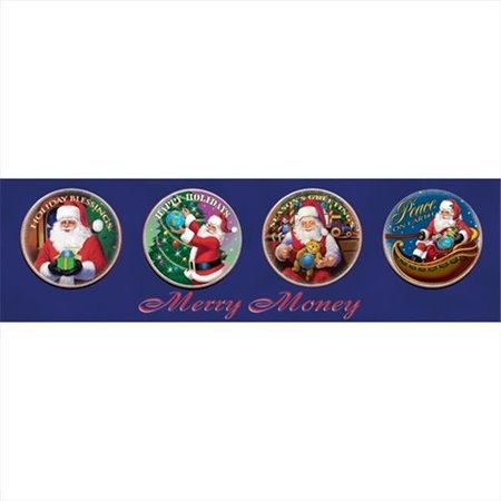 AMERICAN COIN TREASURES American Coin Treasures 246 Merry Money 4 - Gold-Layered Colorized JFK Half Dollar Santa Coins 246